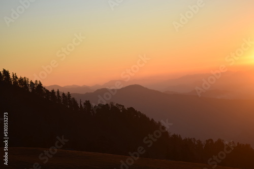 Sun set on the mountains, location - Kedarkantha, Uttarakhand, shoot date - 21 Nov'21