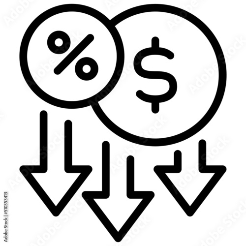 devaluation line icon