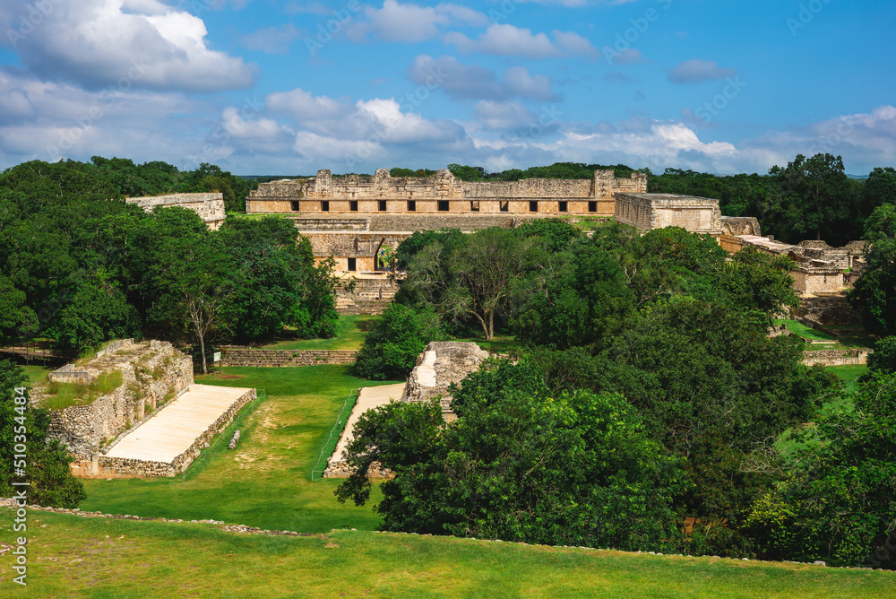 Nunnery and Pyramid of the Magician at uxmal in mexico