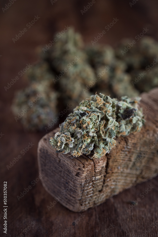 Cannabis buds dried and cured. Marijuana buds and flowers. Cannabis buds dried and cured. Marijuana buds and flowers.