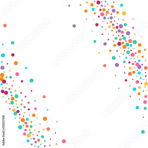 Color Dust Carnival Vector White Background.