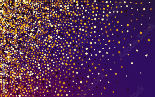 Shiny Star Vector Purple Background. Gilded Shiny