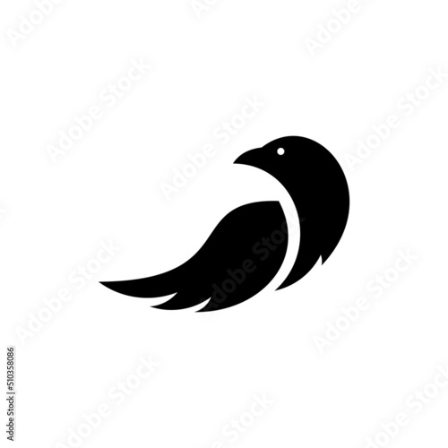 Photo Raven or crow bird logo vector illustration design