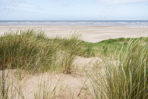 Fototapeta Naklejka Na Ścianę i Meble -  Ainsdale beach over the sand dunes