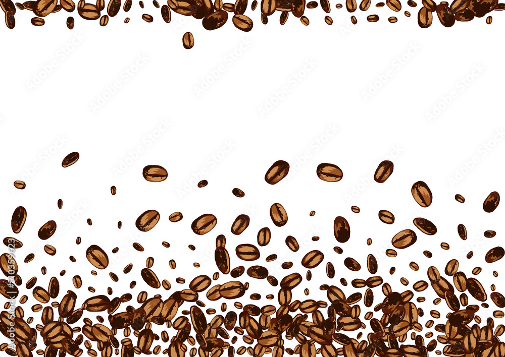 Obraz premium Dark EspressoCoffee Drawn Vector White