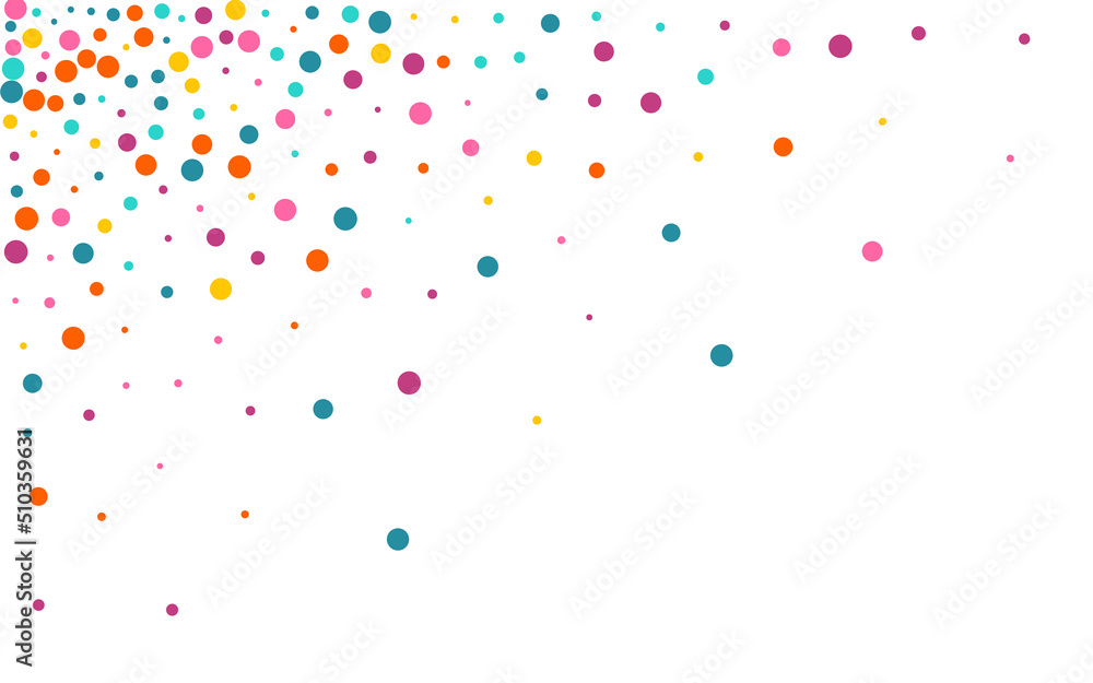 Bright Polka Fun Vector White Background. Bright Polka Fun Vector White Background.