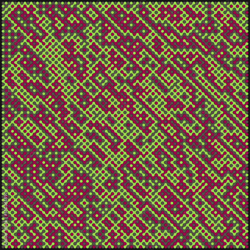 Multicolor truchet tiling connections illustration Multicolor truchet tiling connections illustration