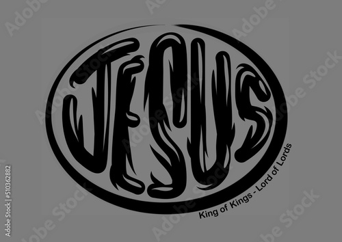 name is Jesus, lettering modern illustration