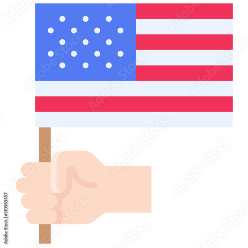 Hand holding usa flag icon,  Fourth of July related vector