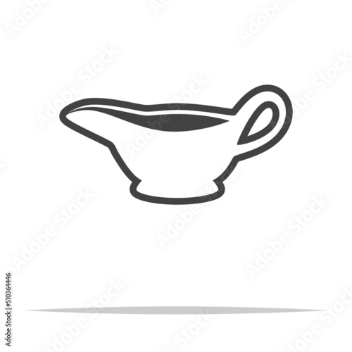 Gravy sauce boat icon transparent vector isolated