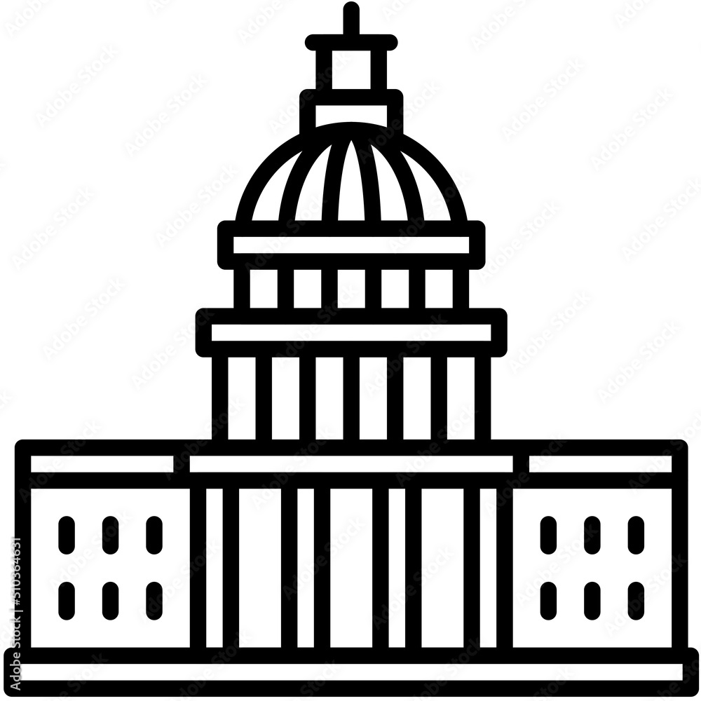 United States Capitol icon,  Fourth of July related vector