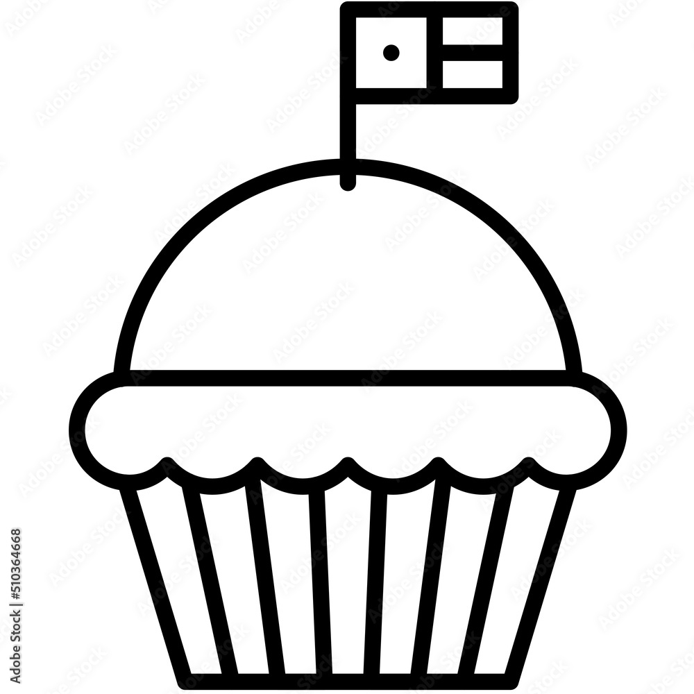 Cupcake icon, Fourth of July related vector Cupcake icon, Fourth of July related vector