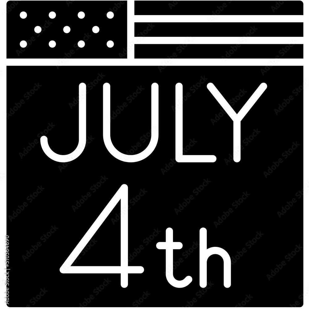 Calendar icon, Fourth of July related vector Calendar icon, Fourth of July related vector