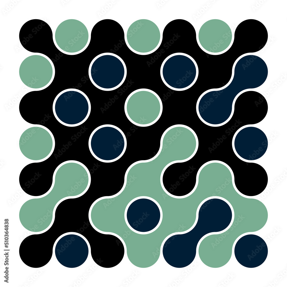 Multicolor truchet tiling connections illustration Multicolor truchet tiling connections illustration