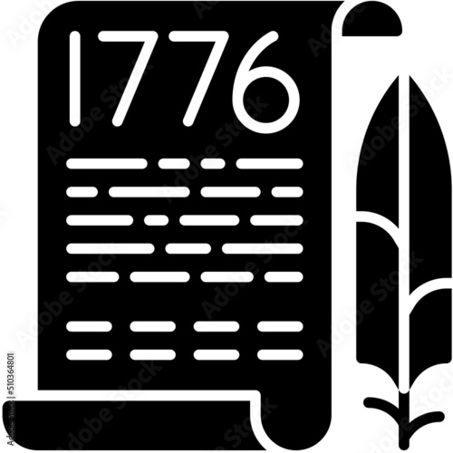 Declaration of independence icon,  Fourth of July related vector