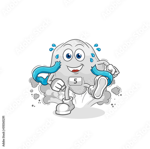 ghost runner character. cartoon mascot vector