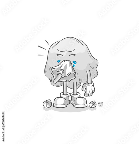 ghost blowing nose character. cartoon mascot vector