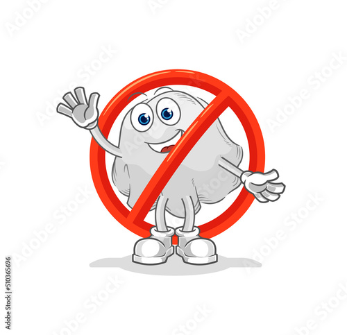 say no to ghost mascot. cartoon vector