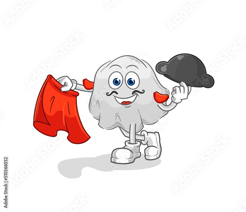 ghost matador with red cloth illustration. character vector
