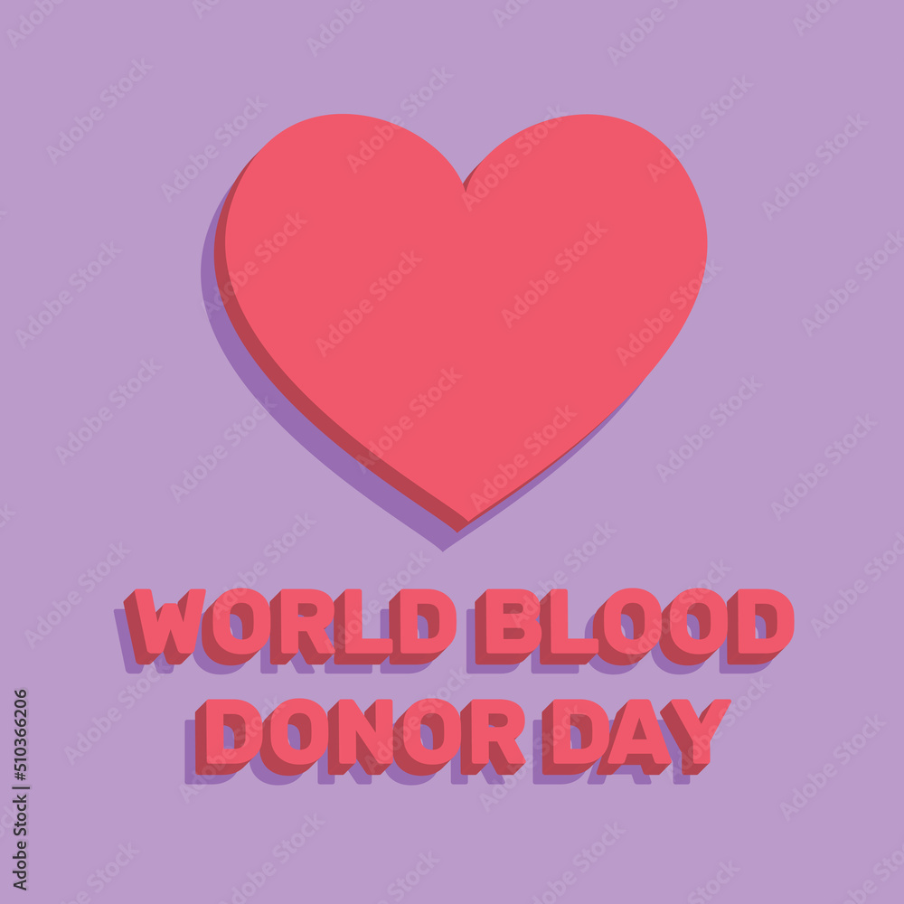 3d world blood donor day in minimal cartoon style