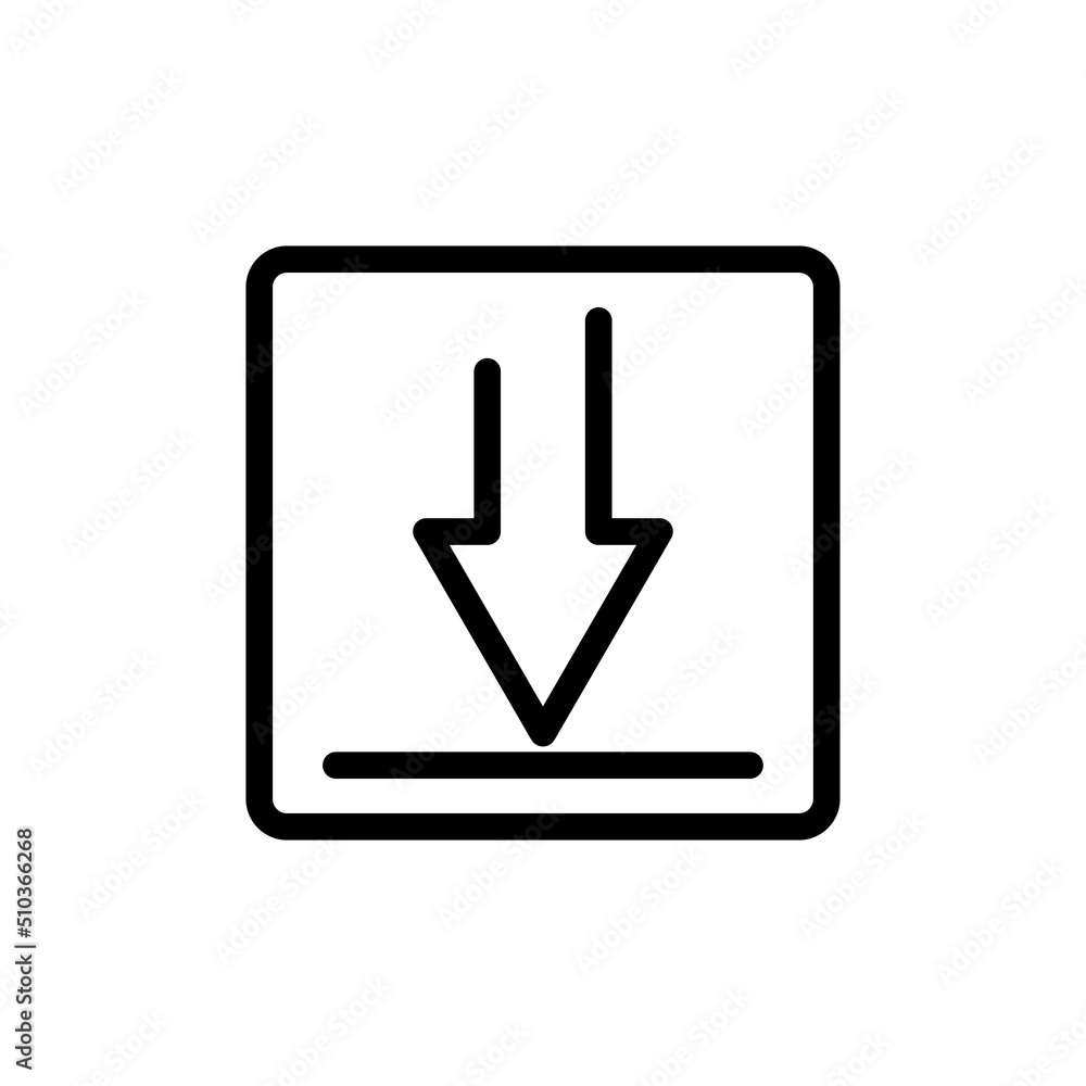 down arrow icon vector with rectangle. suitable for download icon, ui-ux, web, website, start up, pixel perfect. line icon style. Simple design illustration editable down arrow icon vector with rectangle. suitable for download icon, ui-ux, web, website, start up, pixel perfect. line icon style. Simple design illustration editable