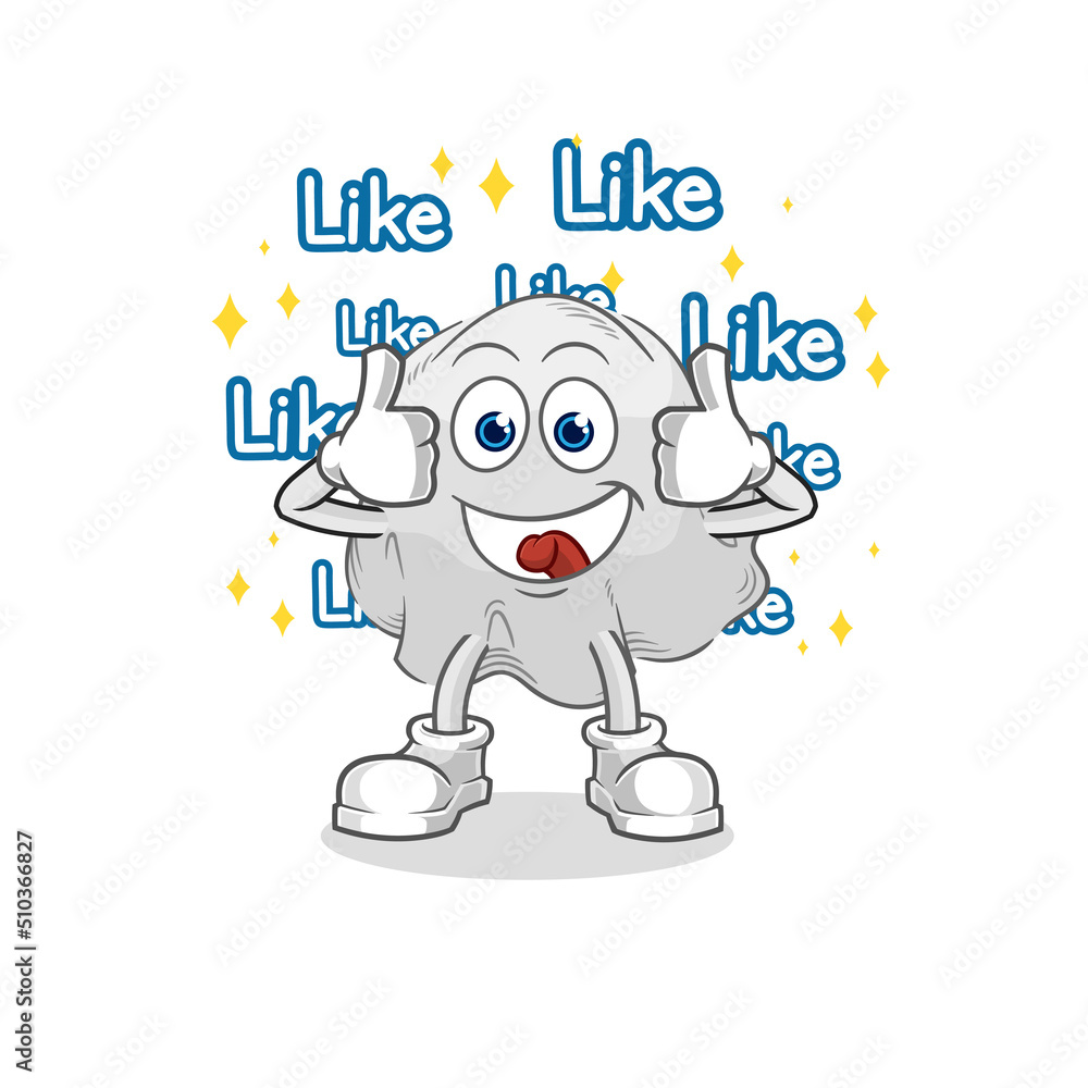 ghost give lots of likes. cartoon vector ghost give lots of likes. cartoon vector