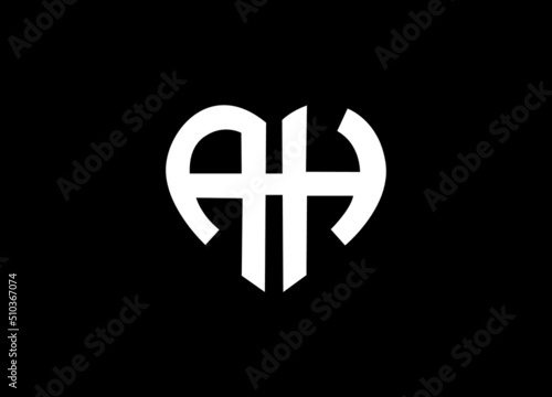 AH logo design. AH Letter Logo Desig. Initial letter AH logotype company logo design. A H vector logo for business and company. photo