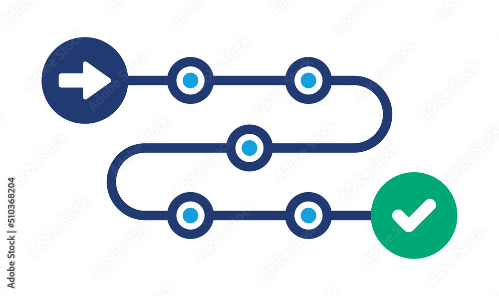 Roadmap timeline with steps on the line infographic template illustration. Roadmap timeline with steps on the line infographic template illustration.