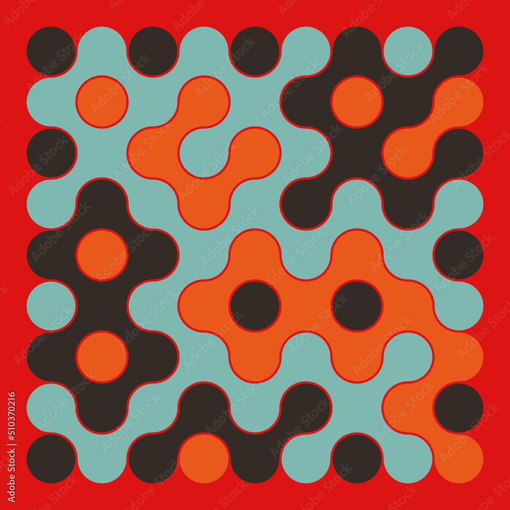 Multicolor truchet tiling connections illustration Multicolor truchet tiling connections illustration