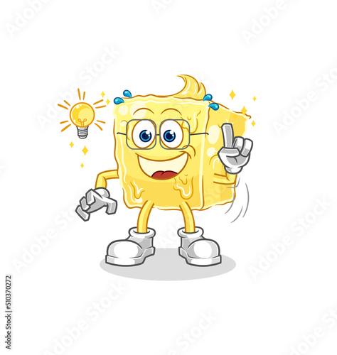 butter got an idea cartoon. mascot vector