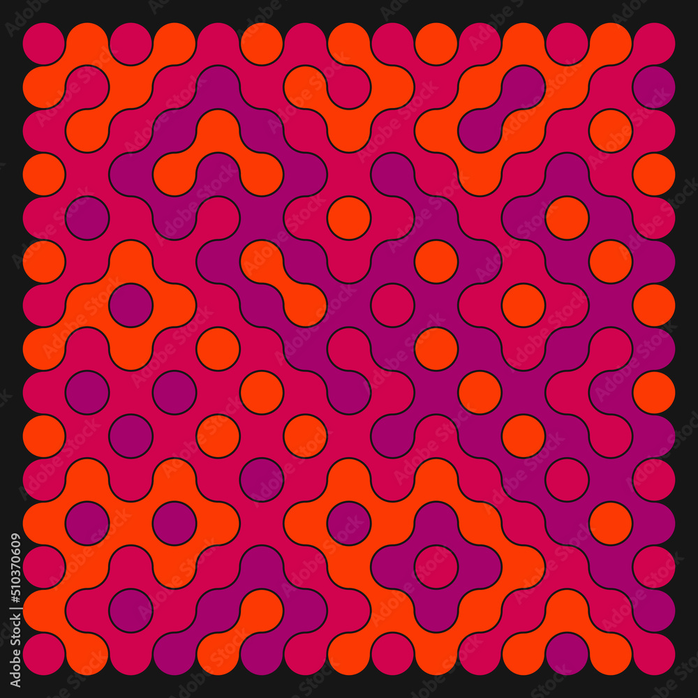 Multicolor truchet tiling connections illustration Multicolor truchet tiling connections illustration