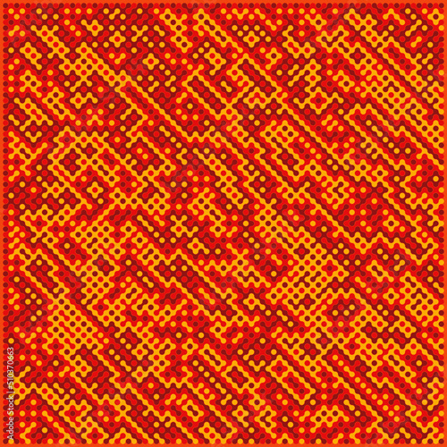 Multicolor truchet tiling connections illustration