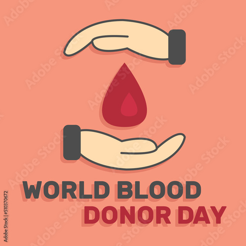 World blood donor day in minimal cartoon style