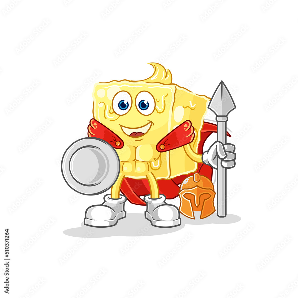 butter spartan character. cartoon mascot vector butter spartan character. cartoon mascot vector