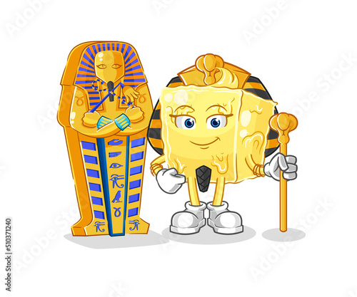 butter ancient egypt cartoon. cartoon mascot vector