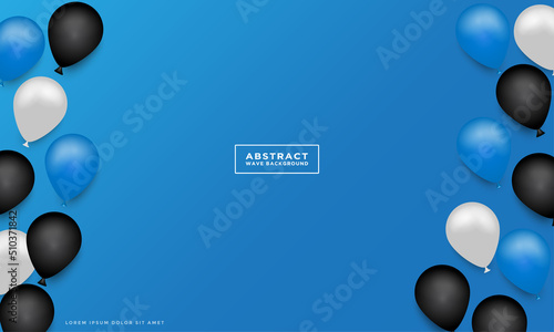 Modern blue shapes background vector. Elegant happy birthday background vector