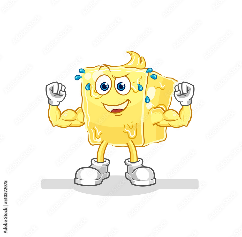 butter muscular cartoon. cartoon mascot vector butter muscular cartoon. cartoon mascot vector
