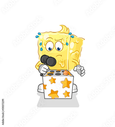 butter play whack a mole mascot. cartoon vector
