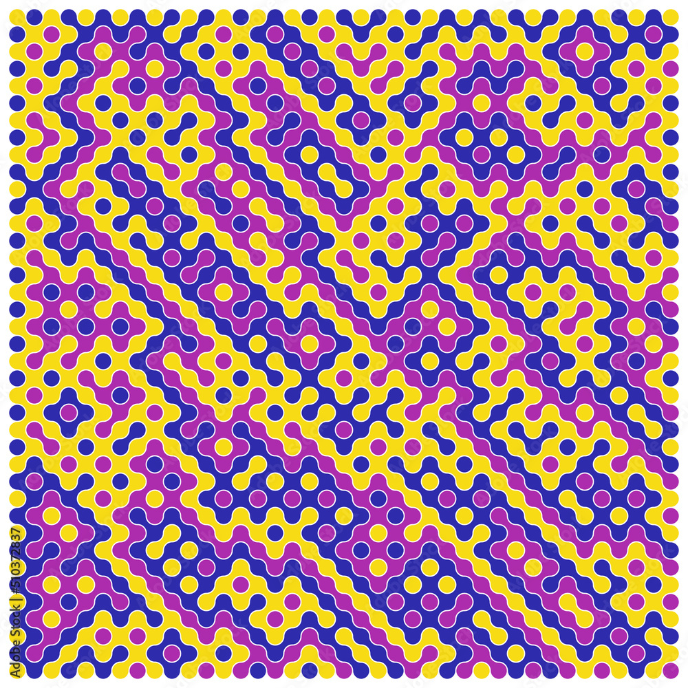 Multicolor truchet tiling connections illustration Multicolor truchet tiling connections illustration