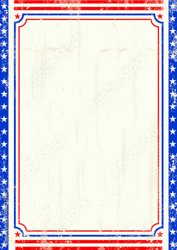 American old vintage border frame.
A vintage american poster with an empty frame for your message.
