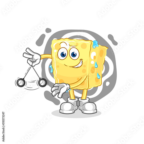 sponge hypnotizing cartoon. cartoon mascot vector