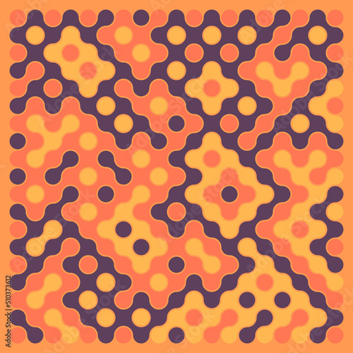 Multicolor truchet tiling connections illustration