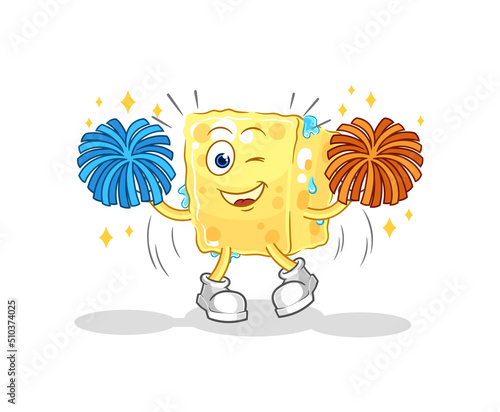 sponge cheerleader cartoon. cartoon mascot vector