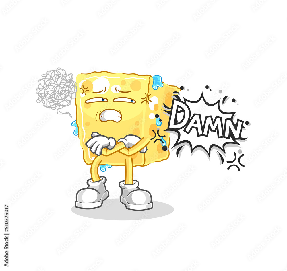 sponge very pissed off illustration. character vector sponge very pissed off illustration. character vector