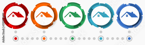 House, home, real estate concept concept vector icon set, flat design pointers, infographic template