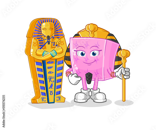 mattress ancient egypt cartoon. cartoon mascot vector photo