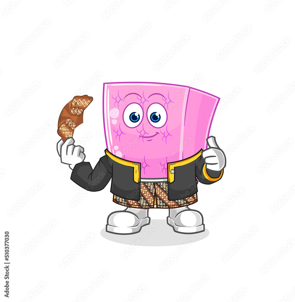 mattress Javanese character. cartoon mascot vector mattress Javanese character. cartoon mascot vector