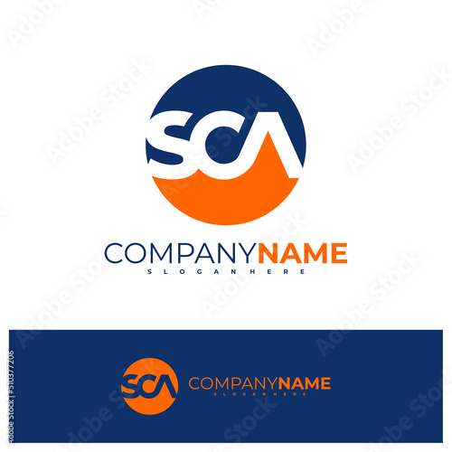 Letter S C A logo design vector template, Initial SCA logo concepts illustration.