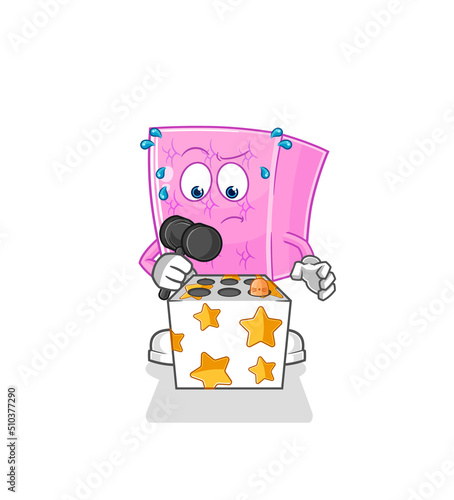 mattress play whack a mole mascot. cartoon vector