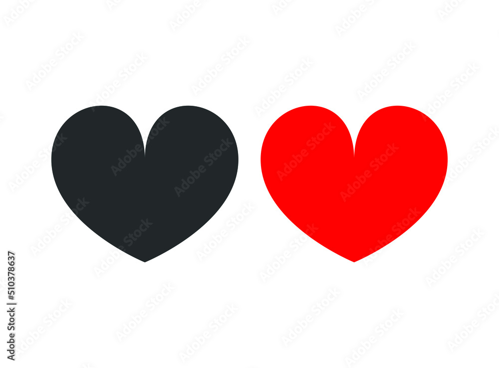 Collection of Heart icons. Modern symbol of Love Icon. heart shape vector designs, flat style isolated on white background.